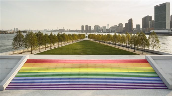 New York City's 'largest LGBTQ pride flag' arrives at Four Freedoms Park New York City's 'largest LGBTQ pride flag' arrives at Four Freedoms Park