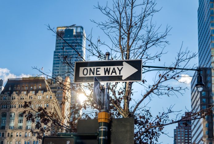 One way sign - New York City, USA One way sign - New York City, USA