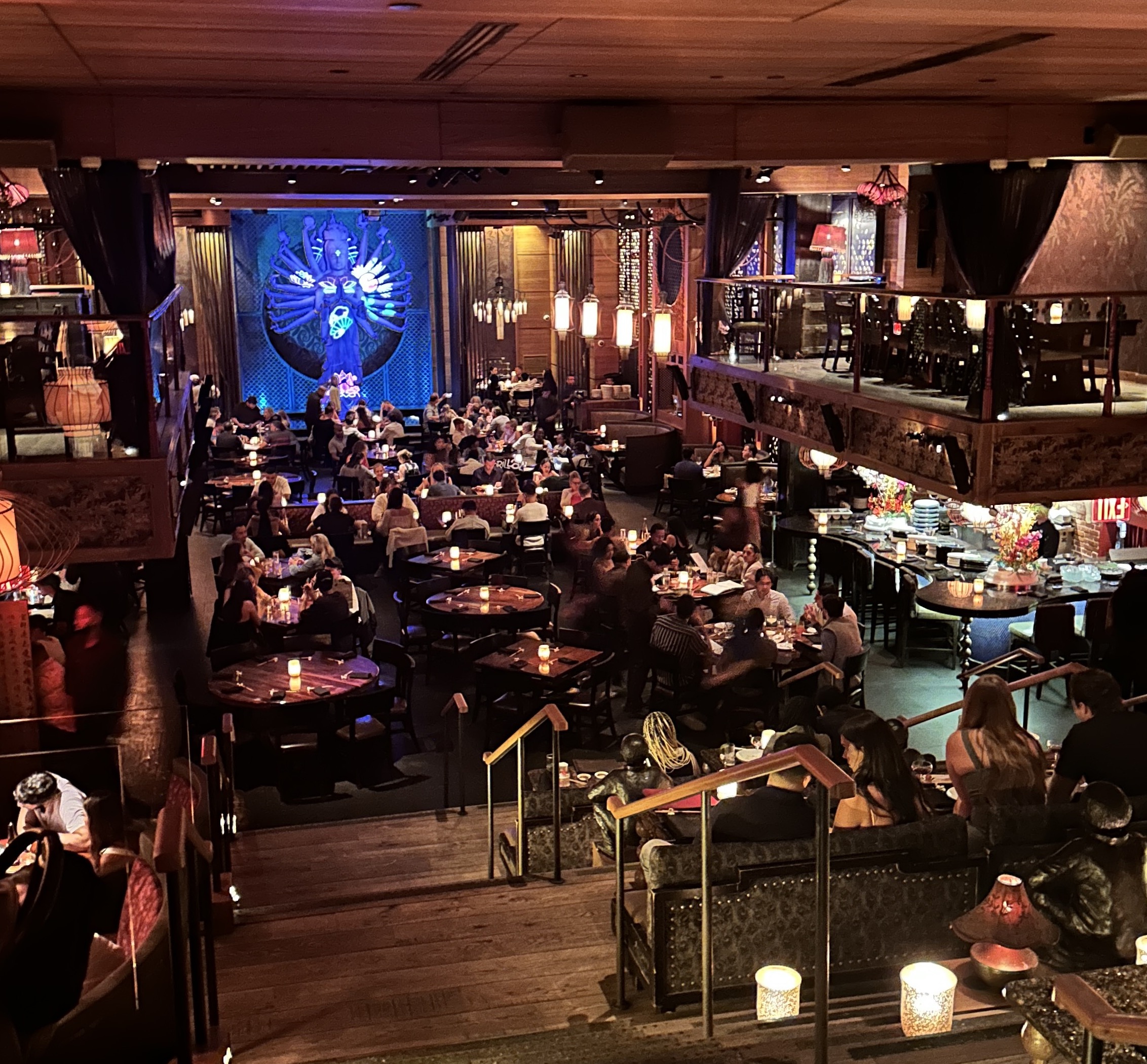 Dining room at Tao Downtown in New York City, photographed in 2024